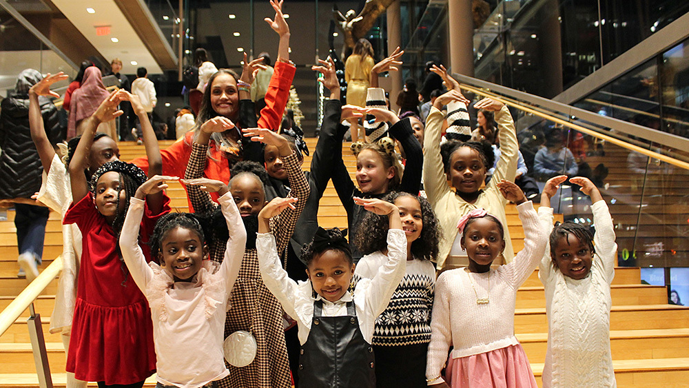Dance Educator/Teaching Artist Tanya Howard with dance students at Share the Magic