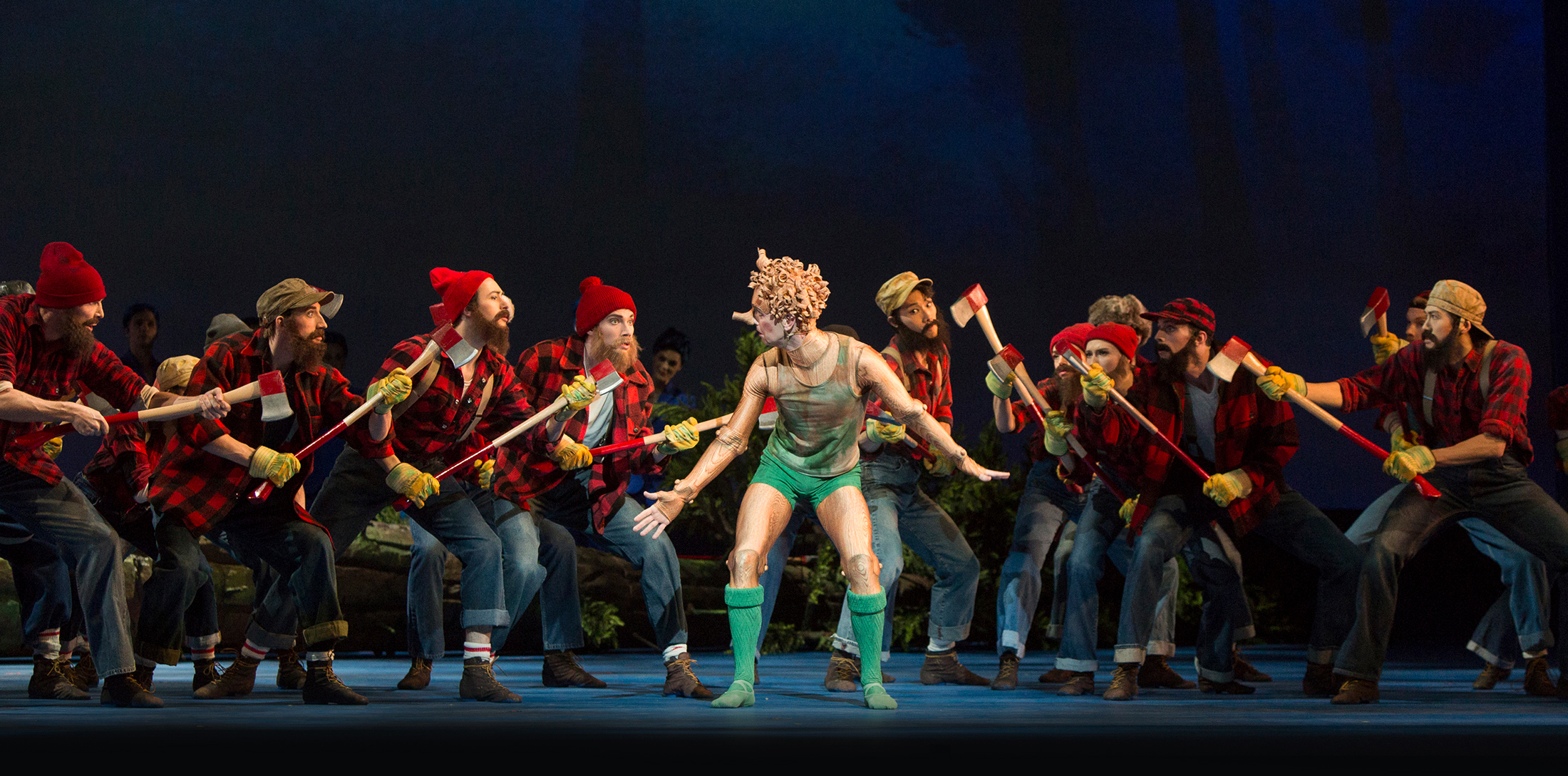 Jack Bertinshaw with Artists of the Ballet in Pinocchio. Photo by Aleksandar Antonijevic.